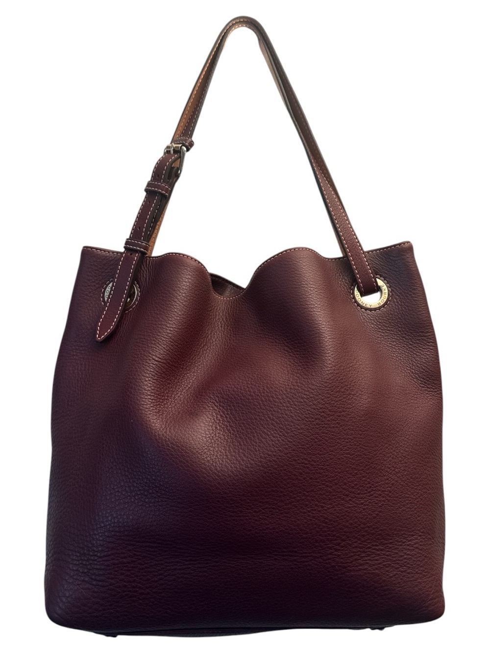 Dooney & Bourke Pebbled Leather Shoulder Tote in Burgundy